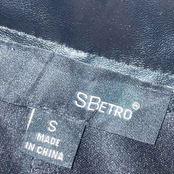 SBetro Black Shiny Lined Polyurethane Pants Small Long - Picture 6 of 6